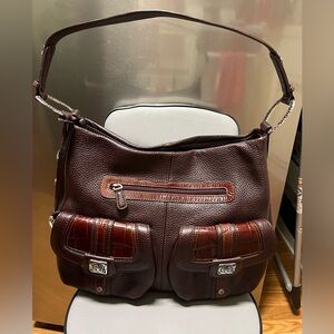 Brighton Maroon Pebbled Leather Shoulder Bag Like new